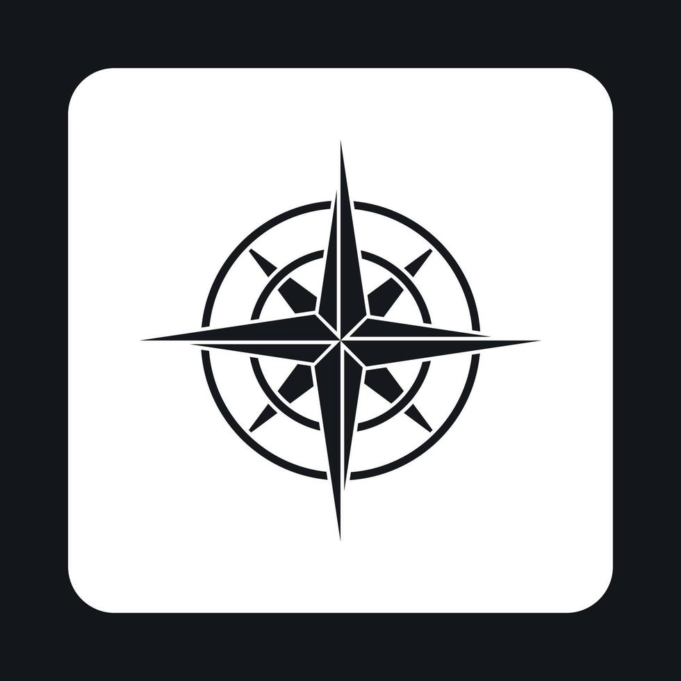 Sign of compass icon, simple style vector