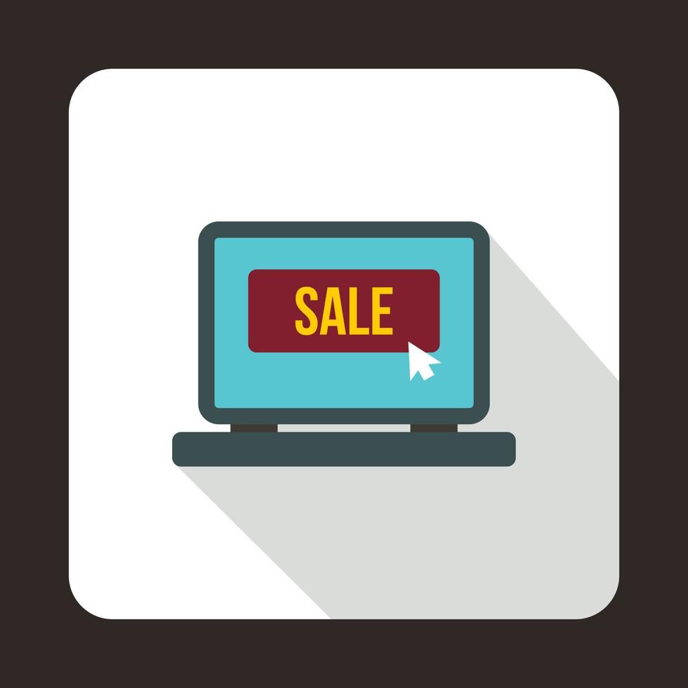 Laptop empty screen with Sale word icon vector