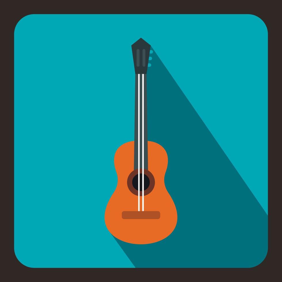 icono de guitarra clásica, estilo plano vector