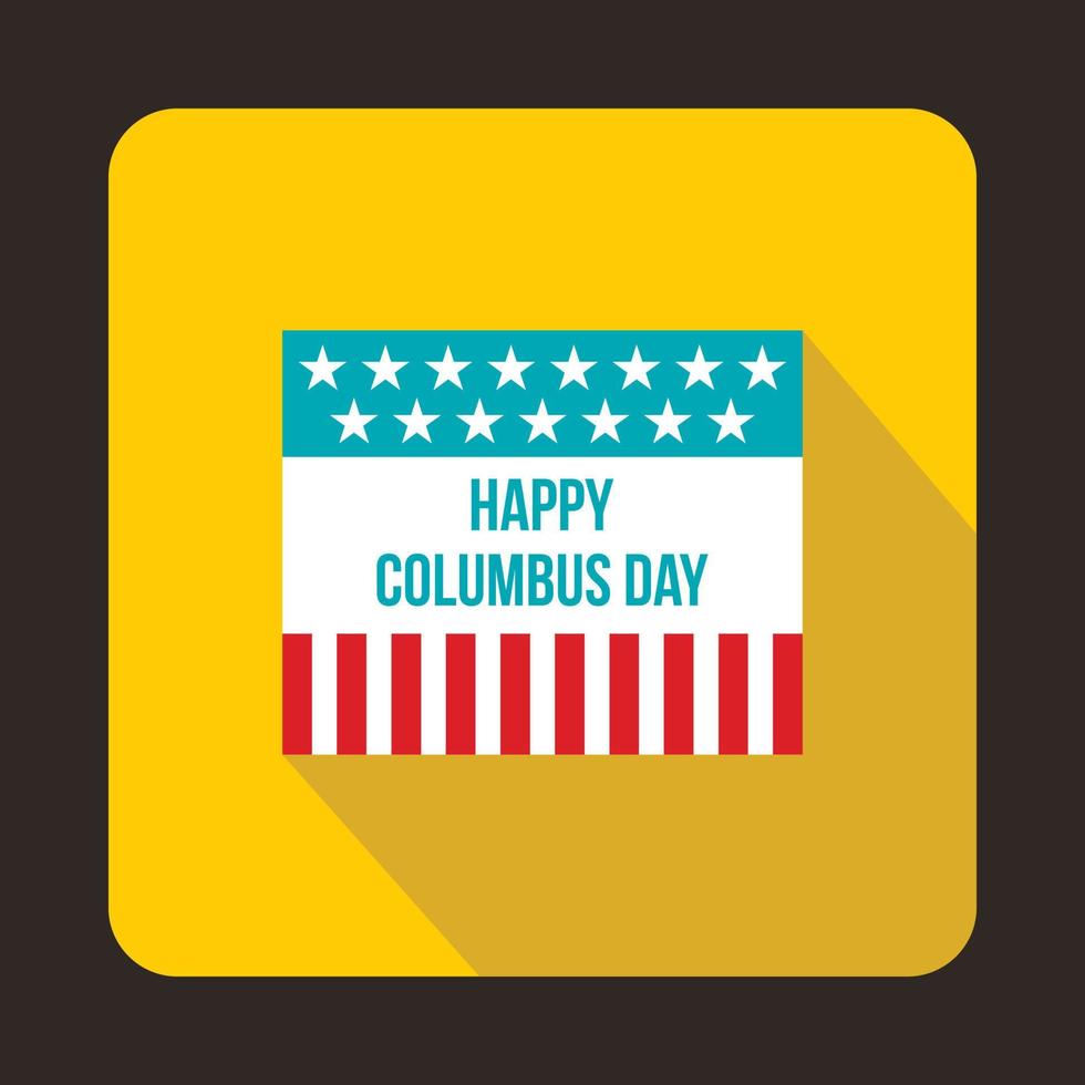 Flag for Columbus Day icon, flat style vector