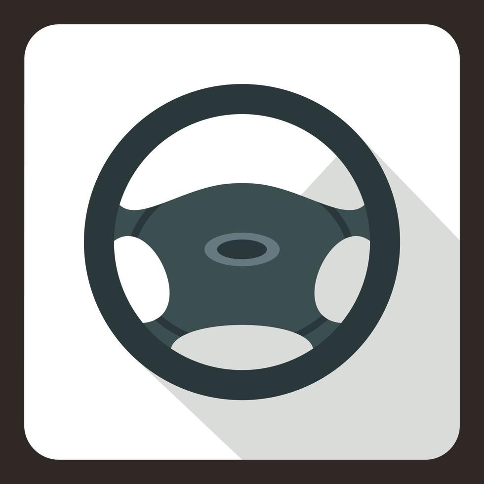 Steering wheel icon, flat style vector