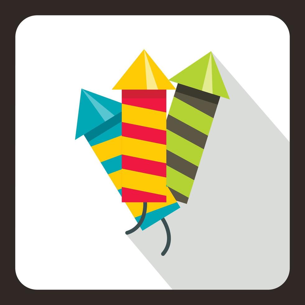 Party poppers icon, flat style vector
