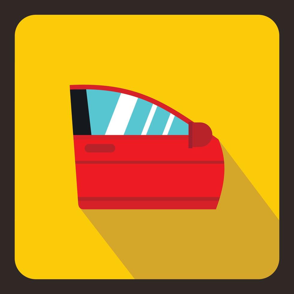 Red car door icon, flat style vector