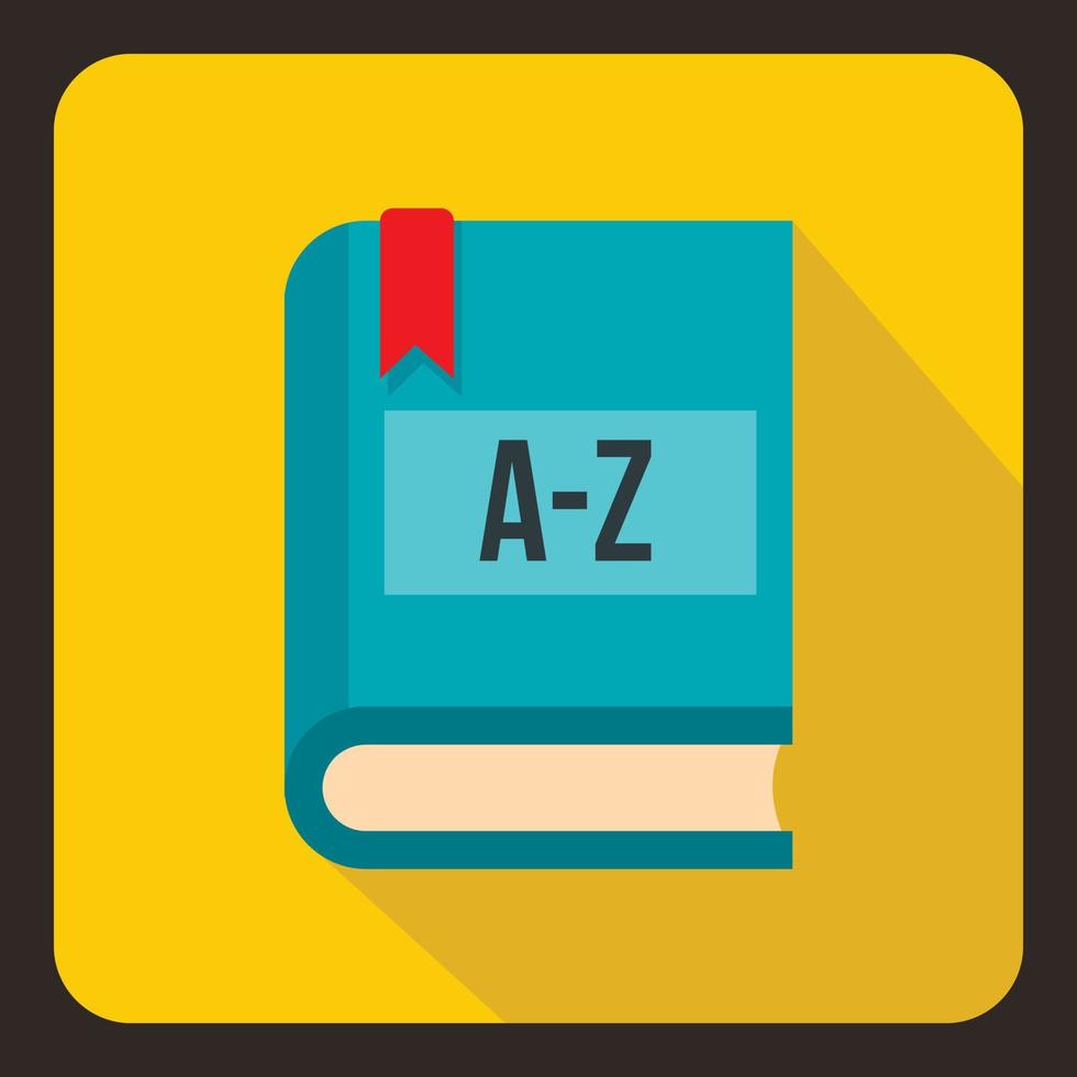 Foreign language dictionary icon, flat style vector