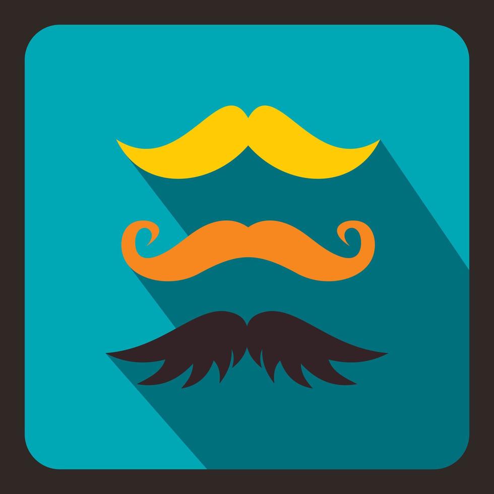 Hipster mustache icon,flat style vector