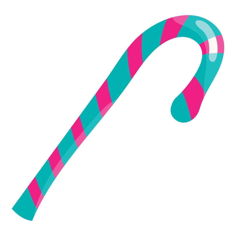 Candy cane icon, cartoon style vector