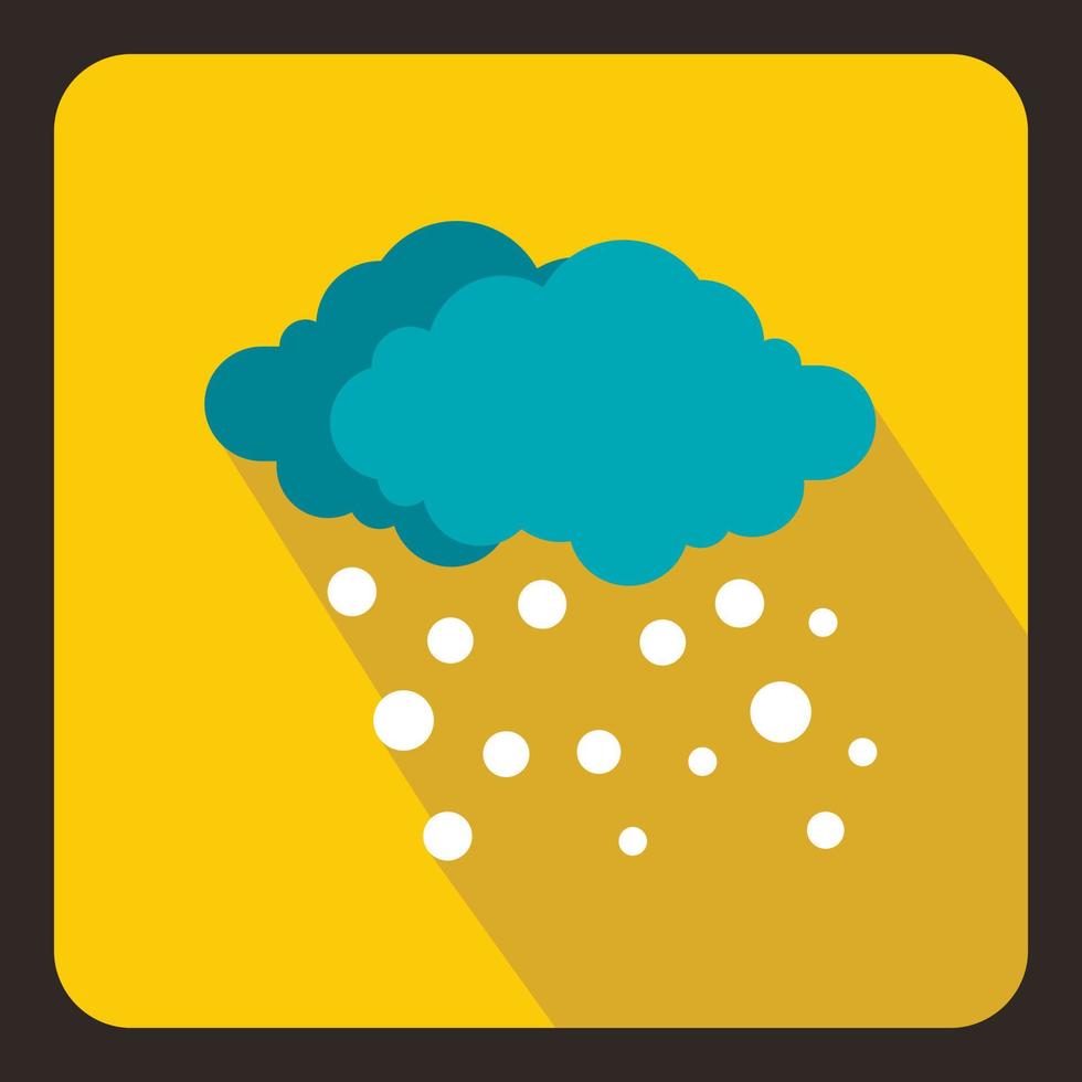 Blue clouds and white snow icon, flat style vector