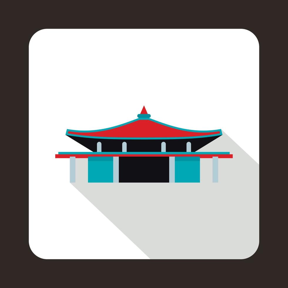 Pagoda icon in flat style vector