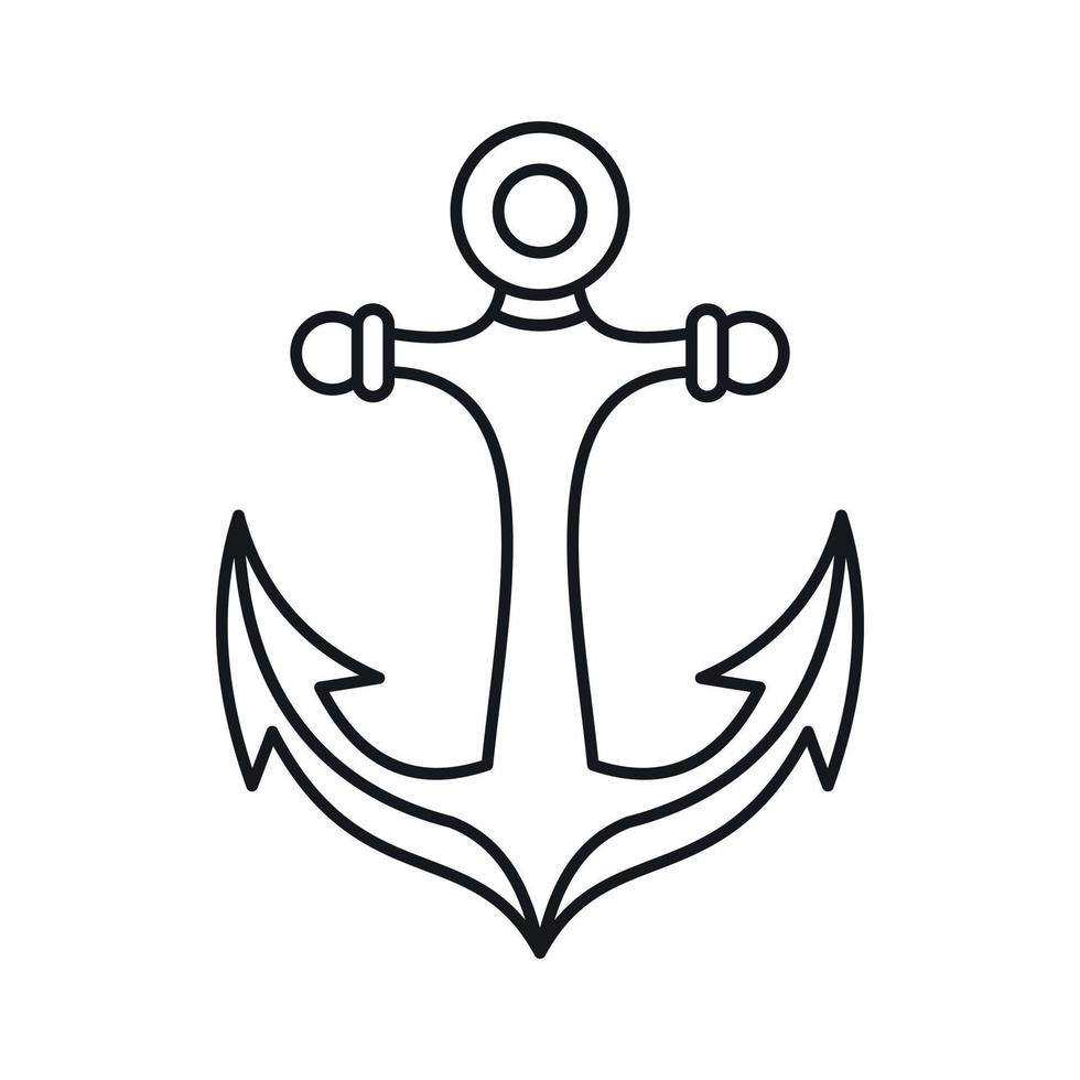 Anchor icon, outline style vector