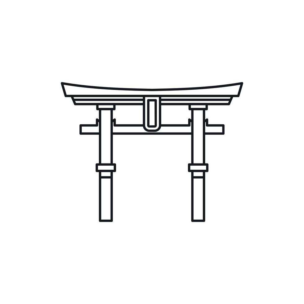 Japan gate Torii icon, outline style 14595856 Vector Art at Vecteezy