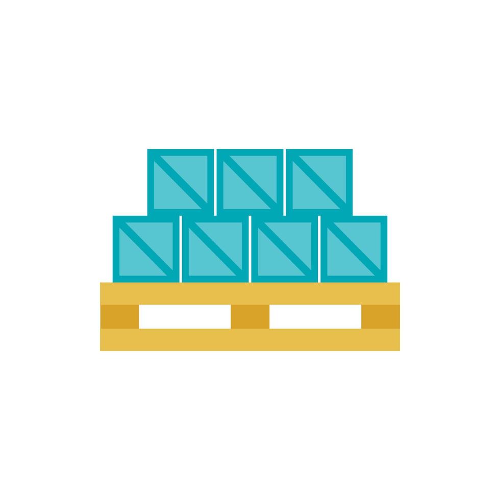 icono de cajas de mercancías, estilo plano vector