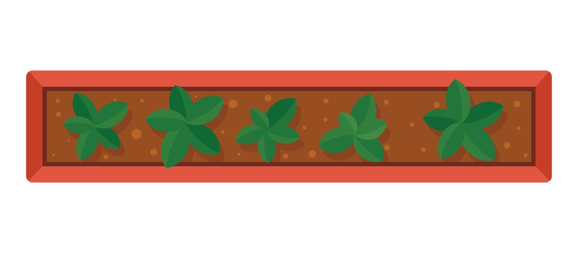 Long plant pot icon, flat style vector