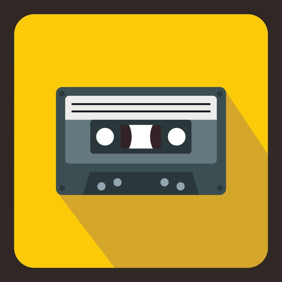 Cassette tape icon, flat style vector