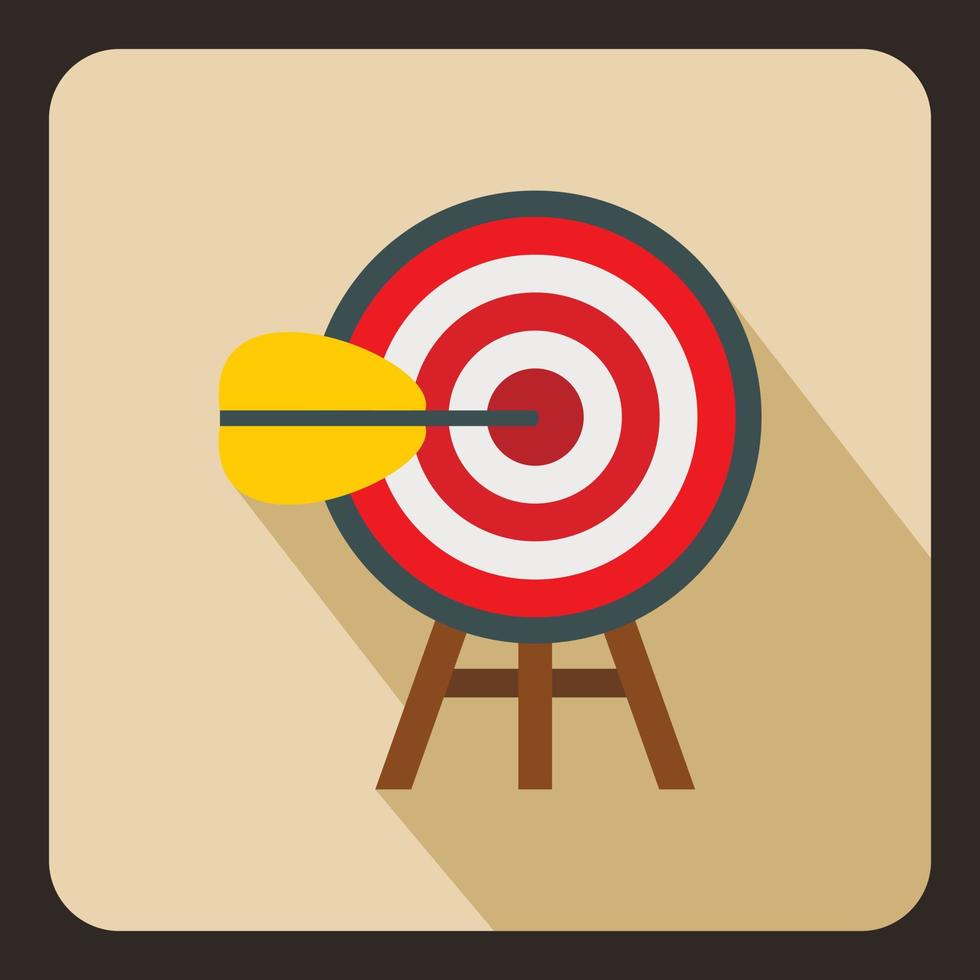 Target with arrow icon, flat style vector