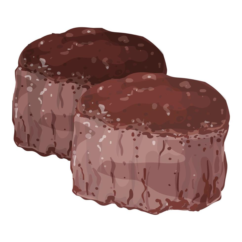 Steak parts icon, cartoon style vector
