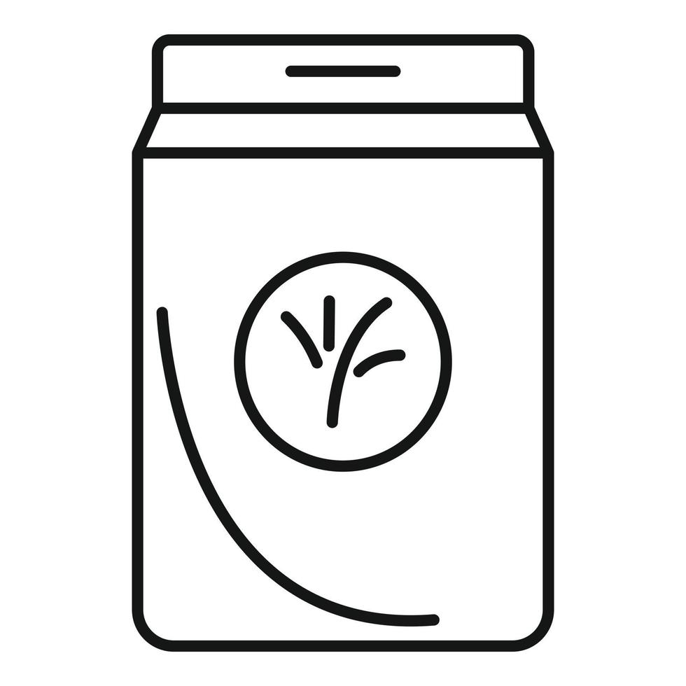 icono de paquete de plantas de semillas, estilo de esquema vector
