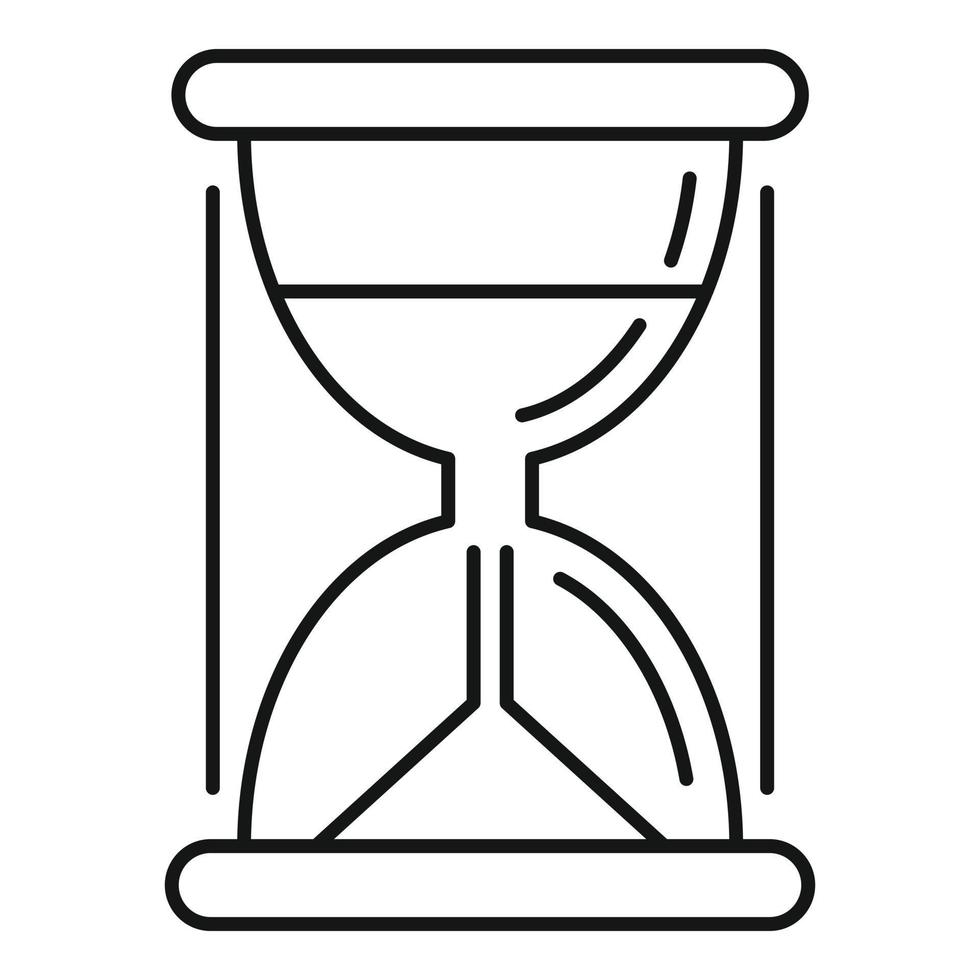 icono de reloj de arena de inicio, estilo de esquema vector