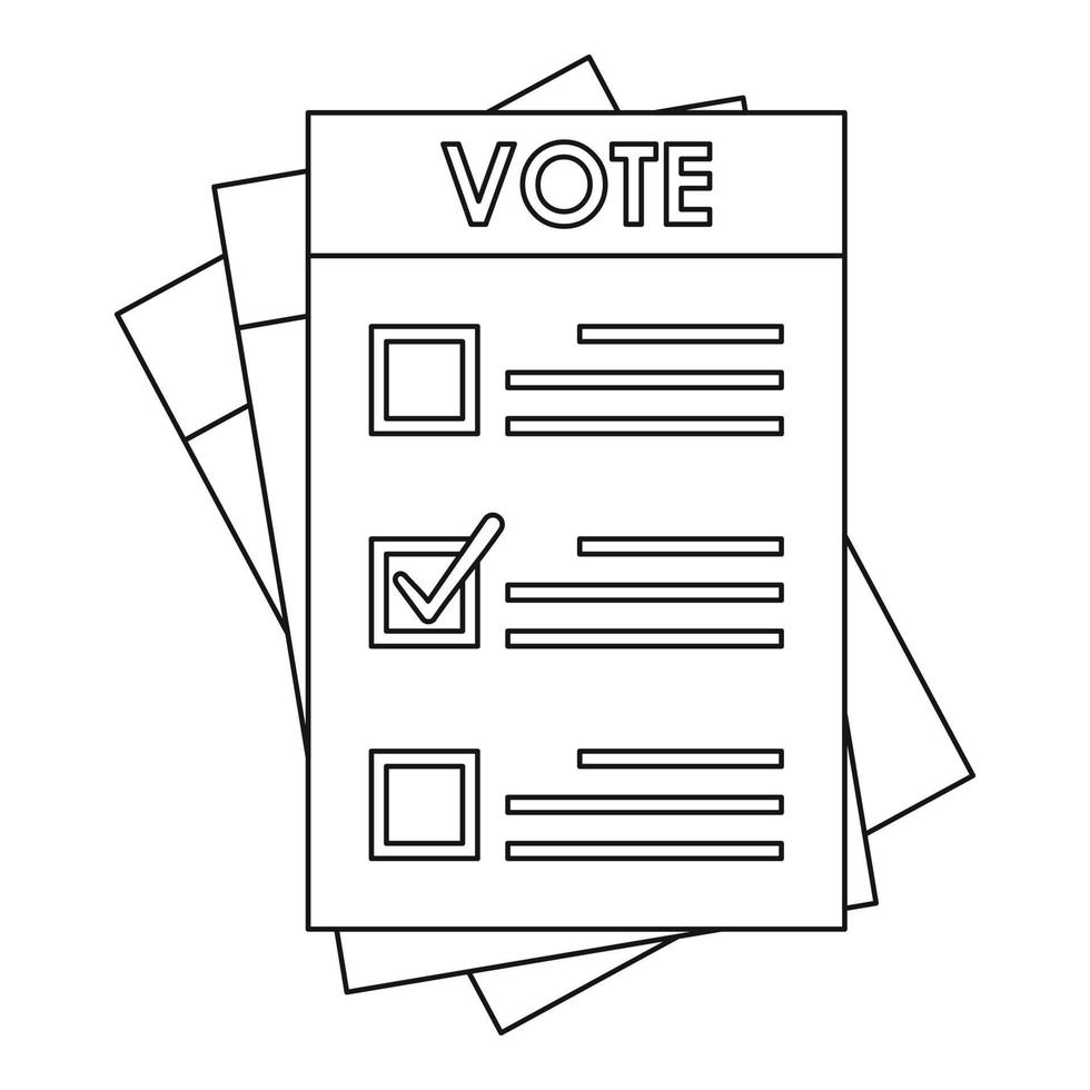 Election paper icon, outline style vector