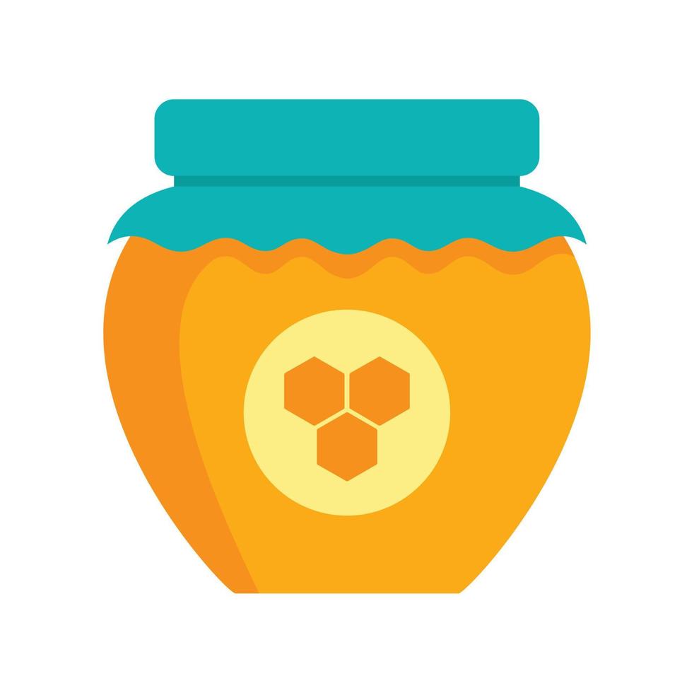 Honey jar icon, flat style vector