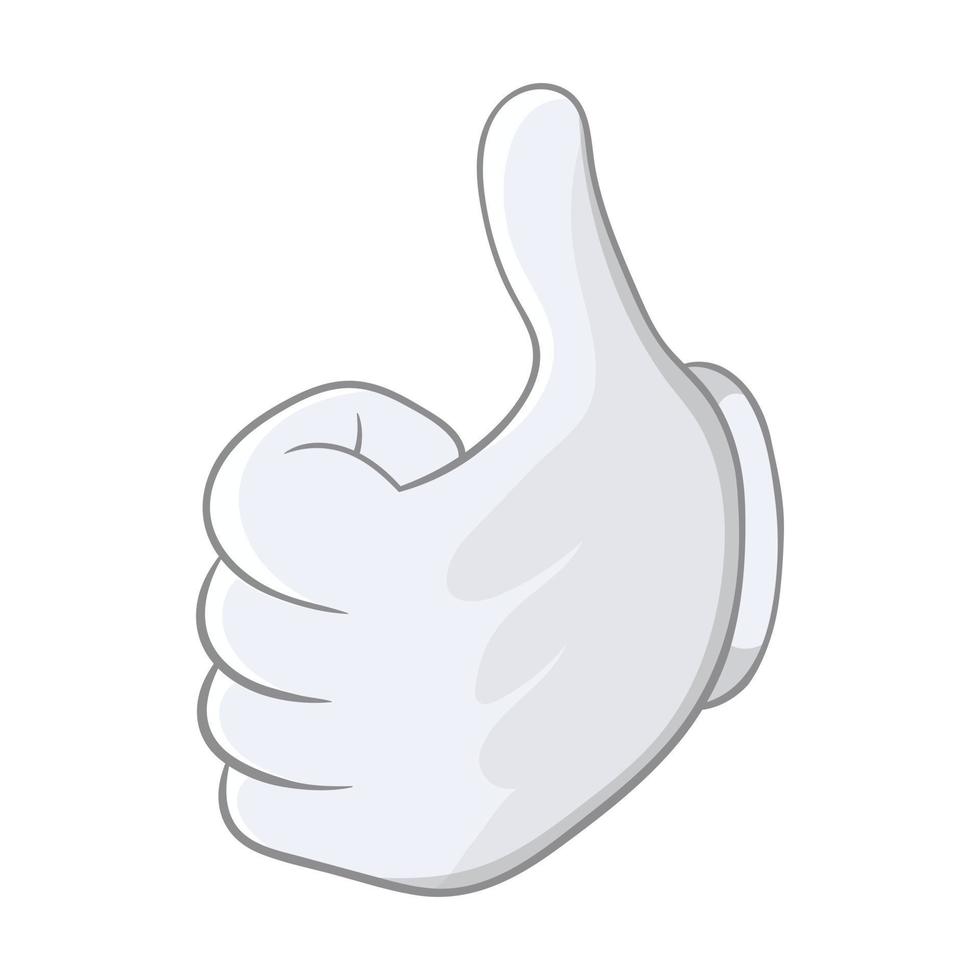 Thumbs up icon, cartoon style vector