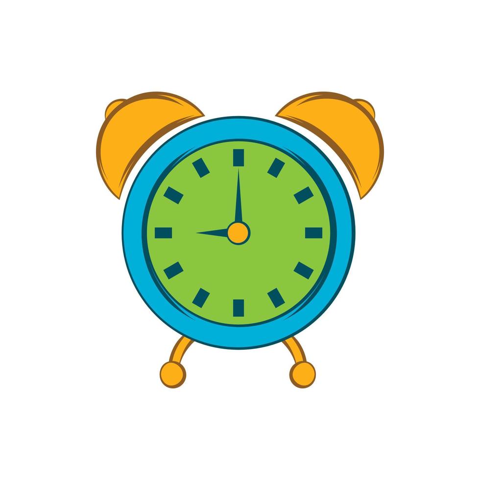 Alarm clock icon, cartoon style vector