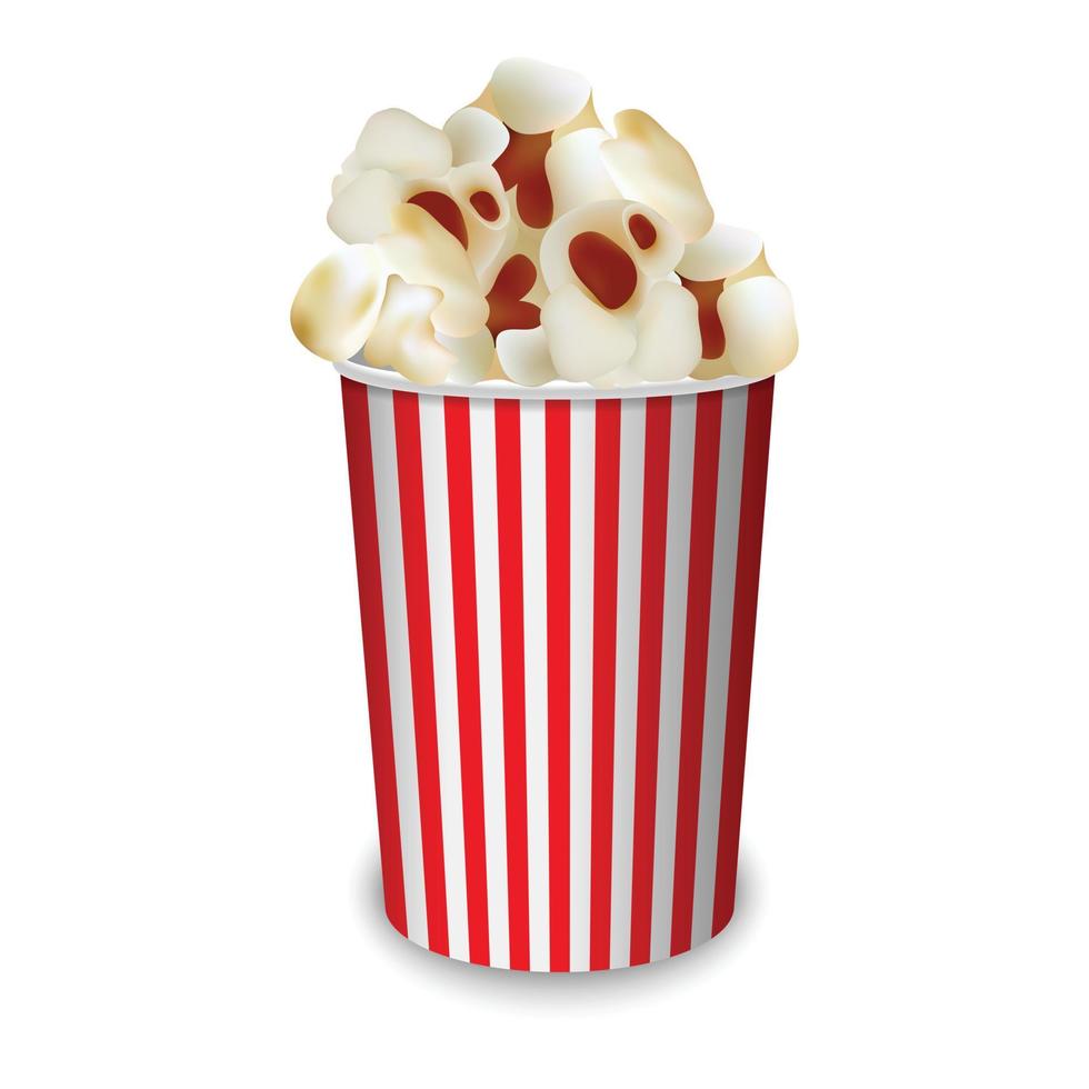 Popcorn paper glass mockup, realistic style vector