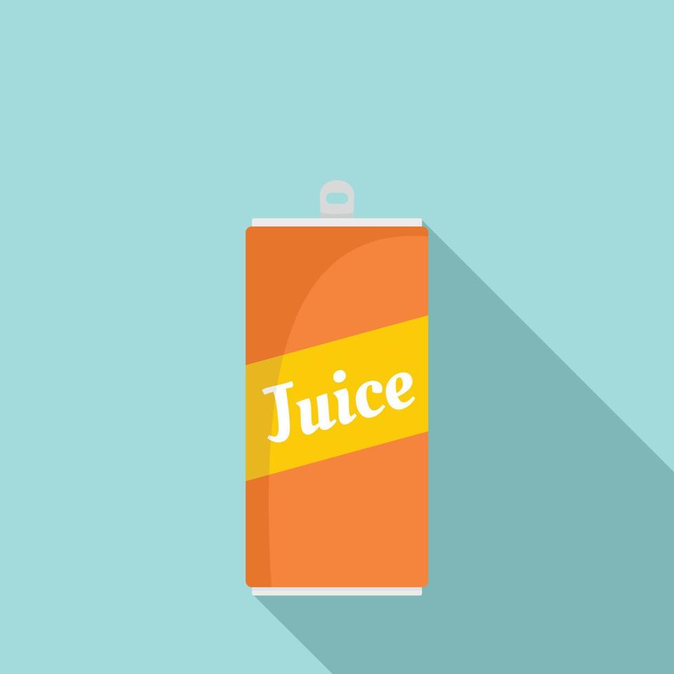 icono de lata de jugo, estilo plano vector