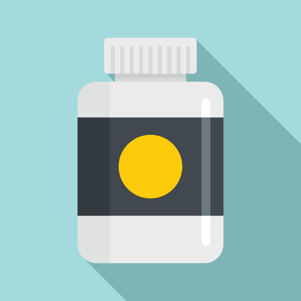 Protein powder jar icon, flat style vector