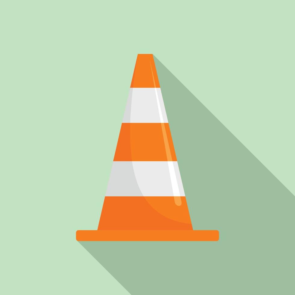 Road cone icon, flat style vector