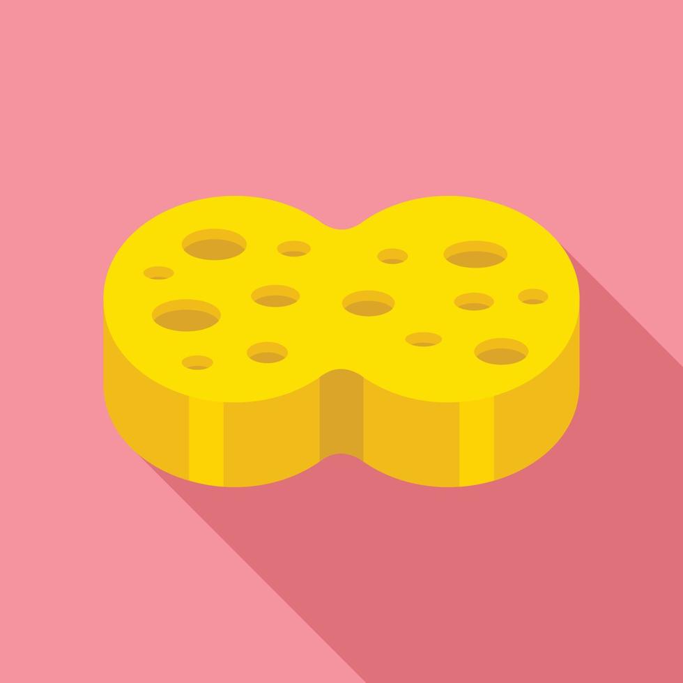 Sponge wash icon, flat style vector