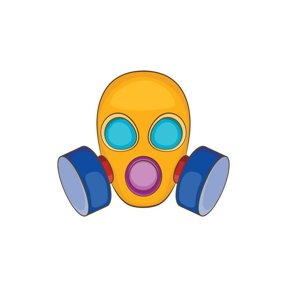 Gas mask icon, cartoon style vector