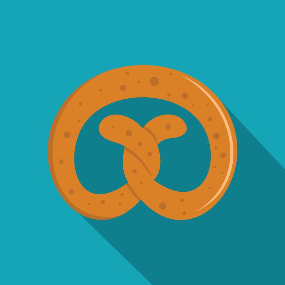 Pretzel icon, flat style. vector
