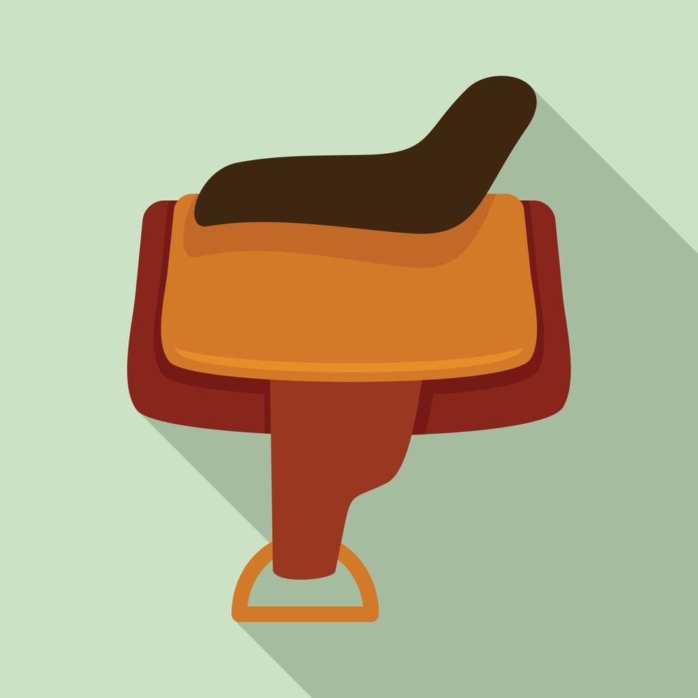 Horse saddle icon, flat style vector