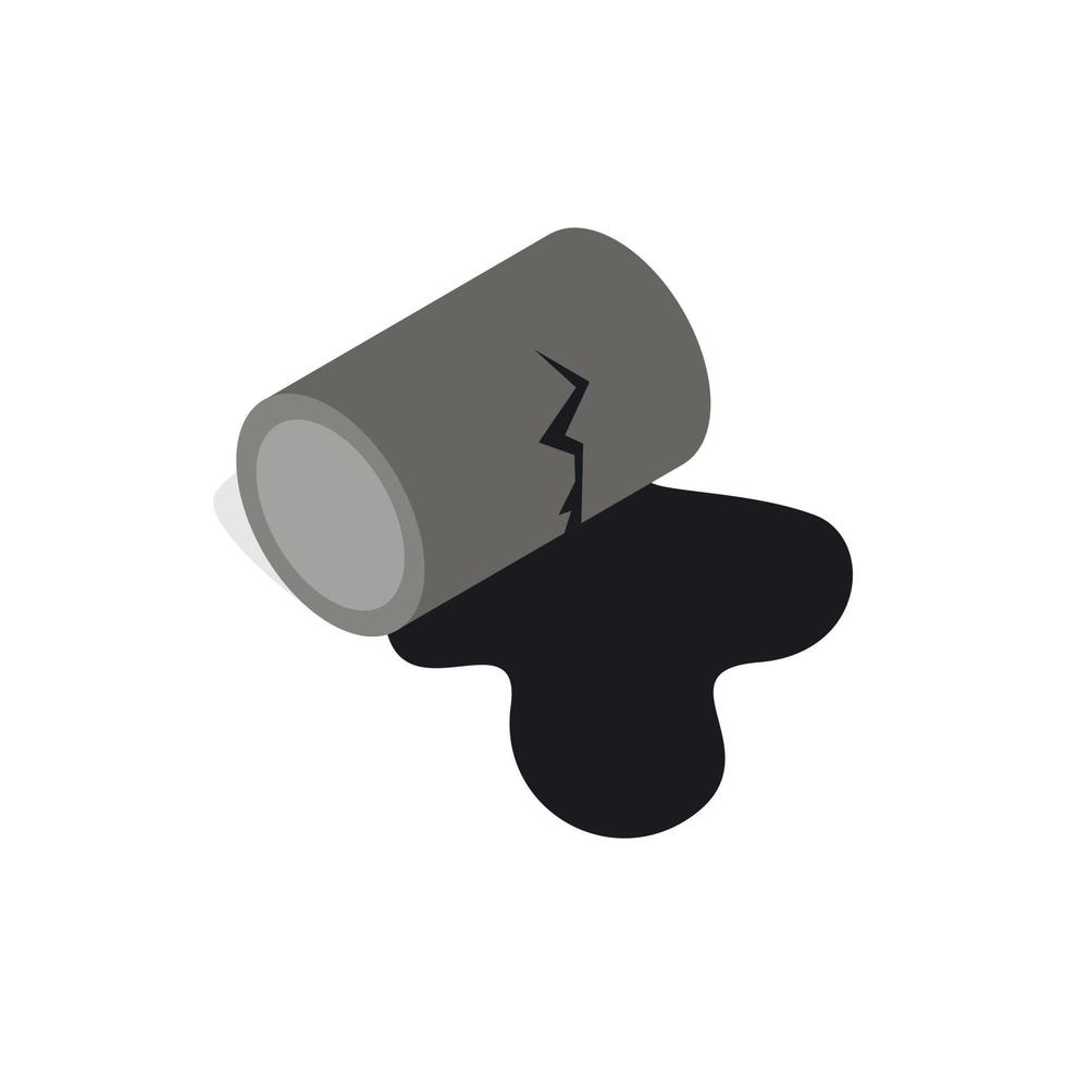 Oil is spilling from the barrel icon vector