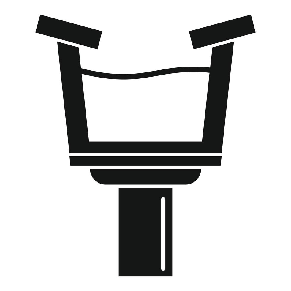 icono de canalón de drenaje, estilo simple vector