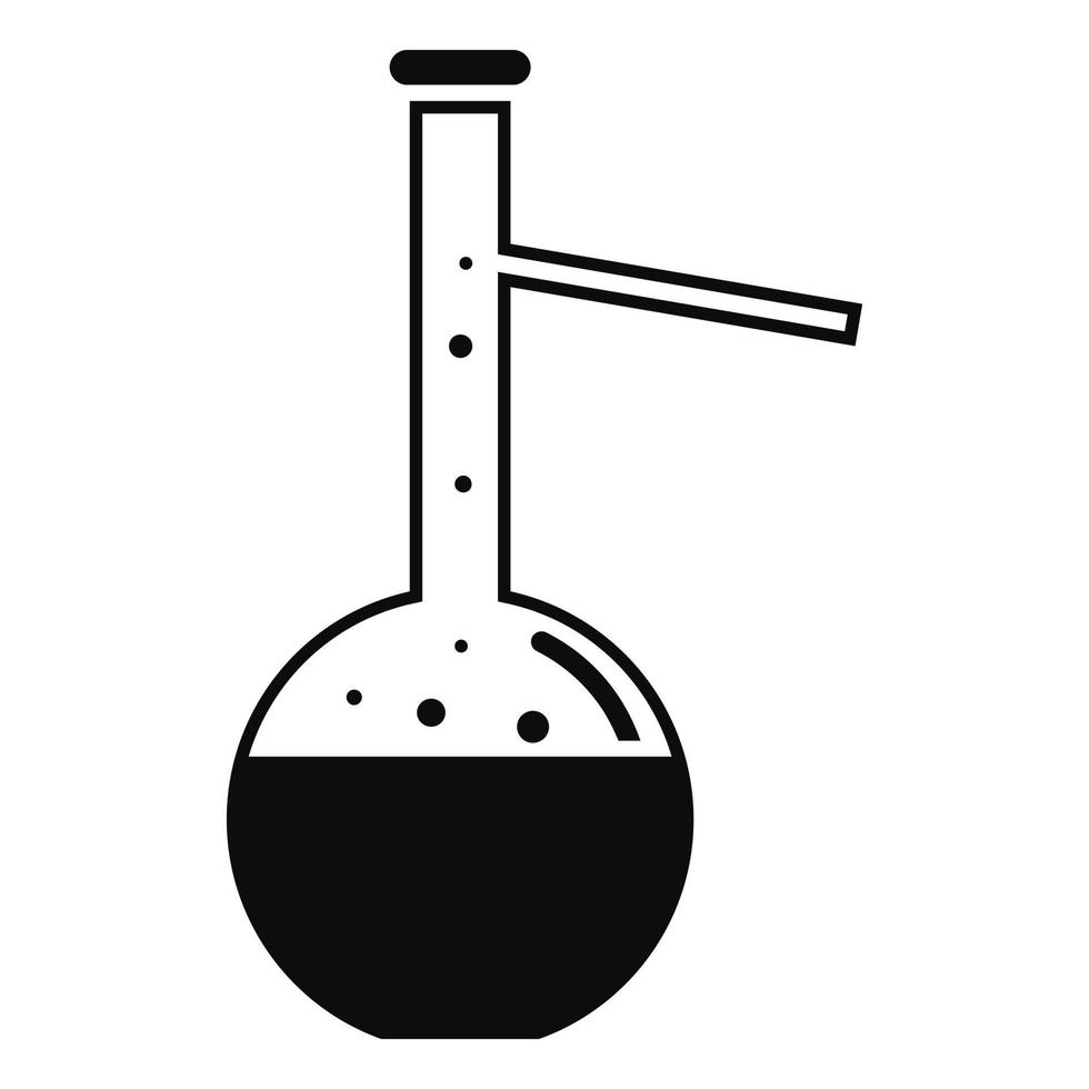 icono de matraz químico, estilo simple vector