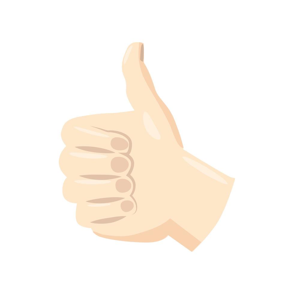 Thumb up icon, cartoon style vector