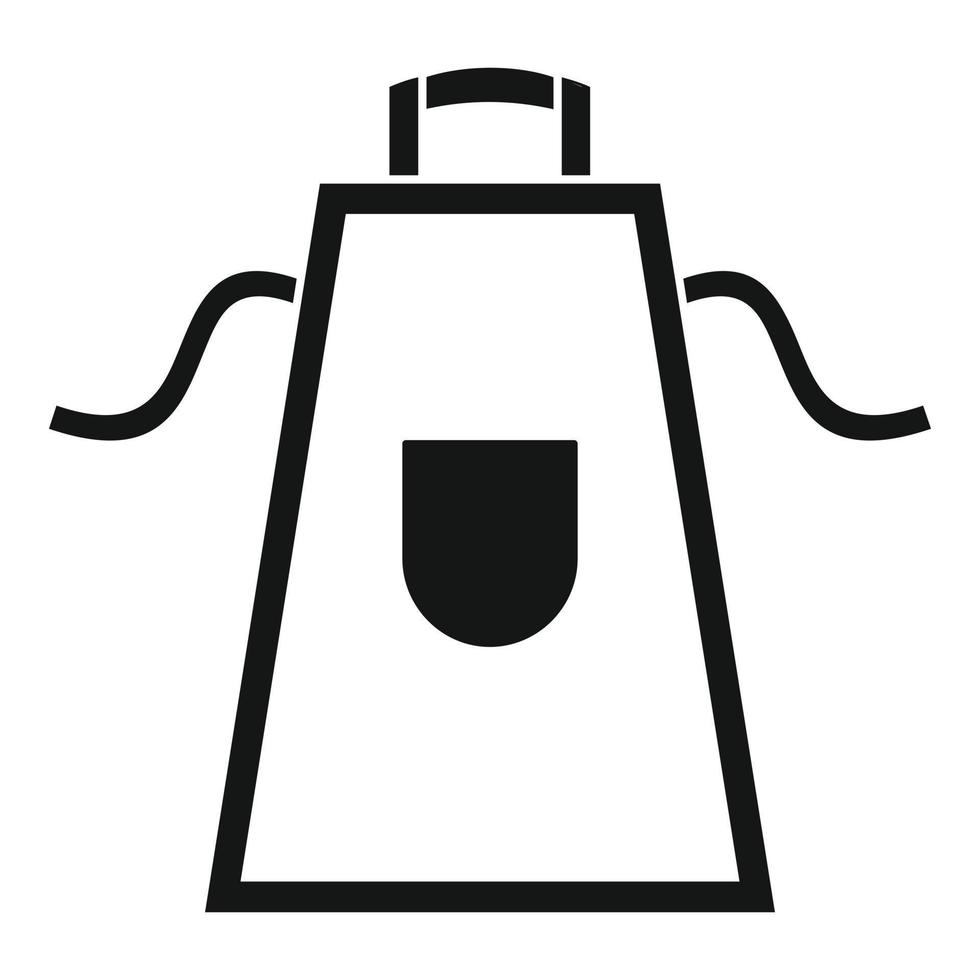Bbq apron icon, simple style vector