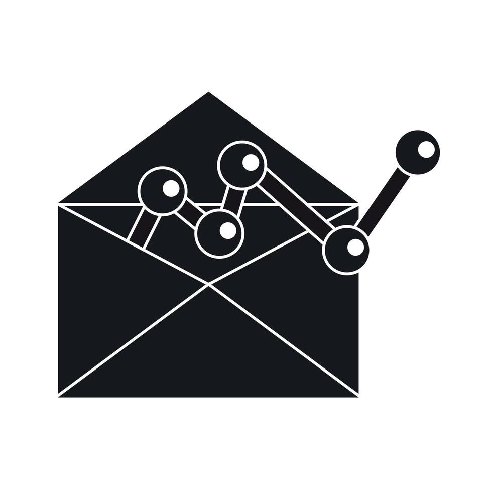 Envellope with graph icon, simple style vector