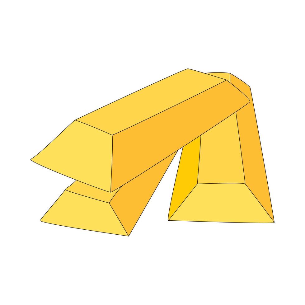 Gold bars icon in cartoon style vector