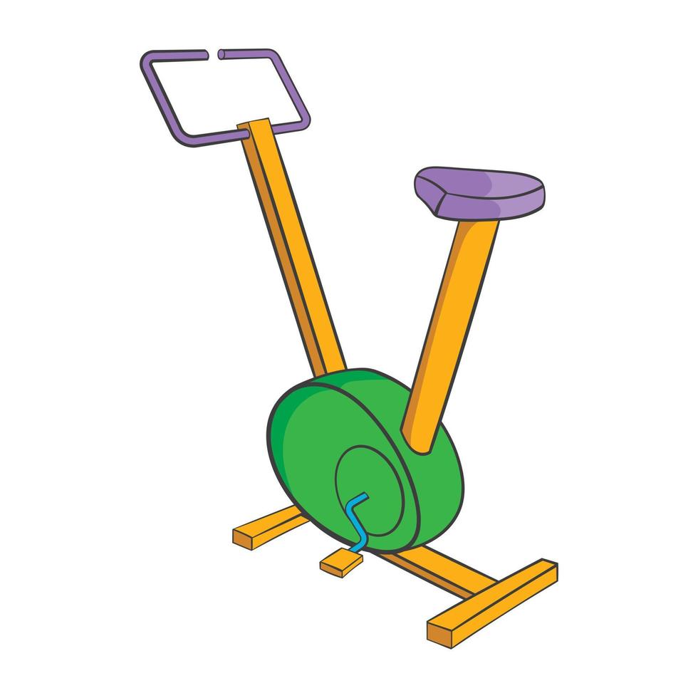 Fitness bike icon, cartoon style vector