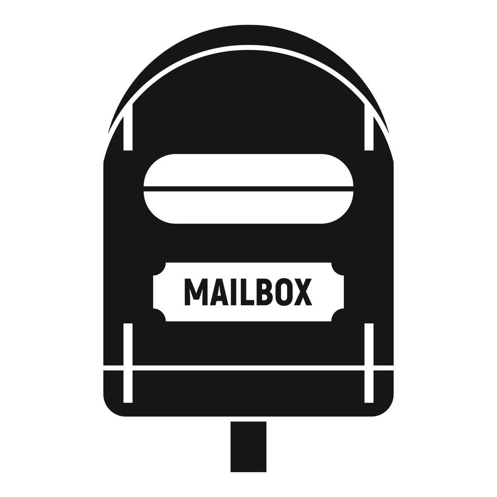 Postal mailbox icon, simple style vector