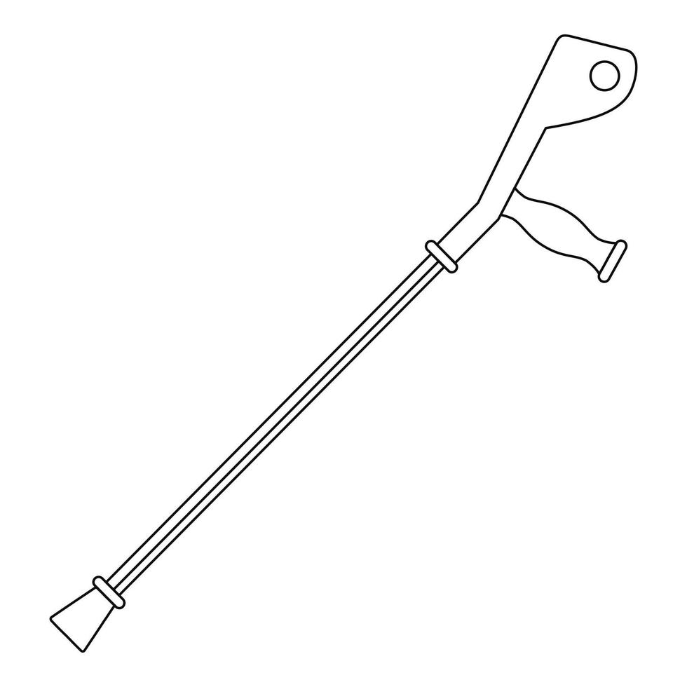 Crutch icon, outline style vector