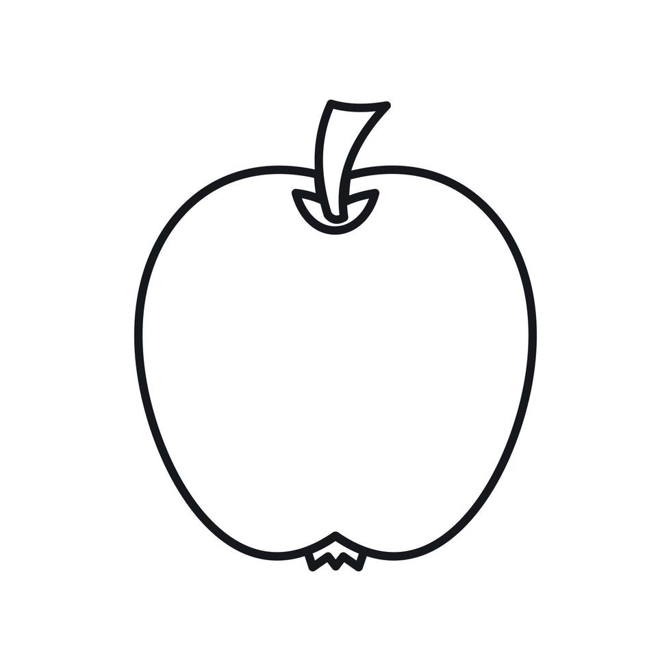 icono de manzana, estilo de esquema vector