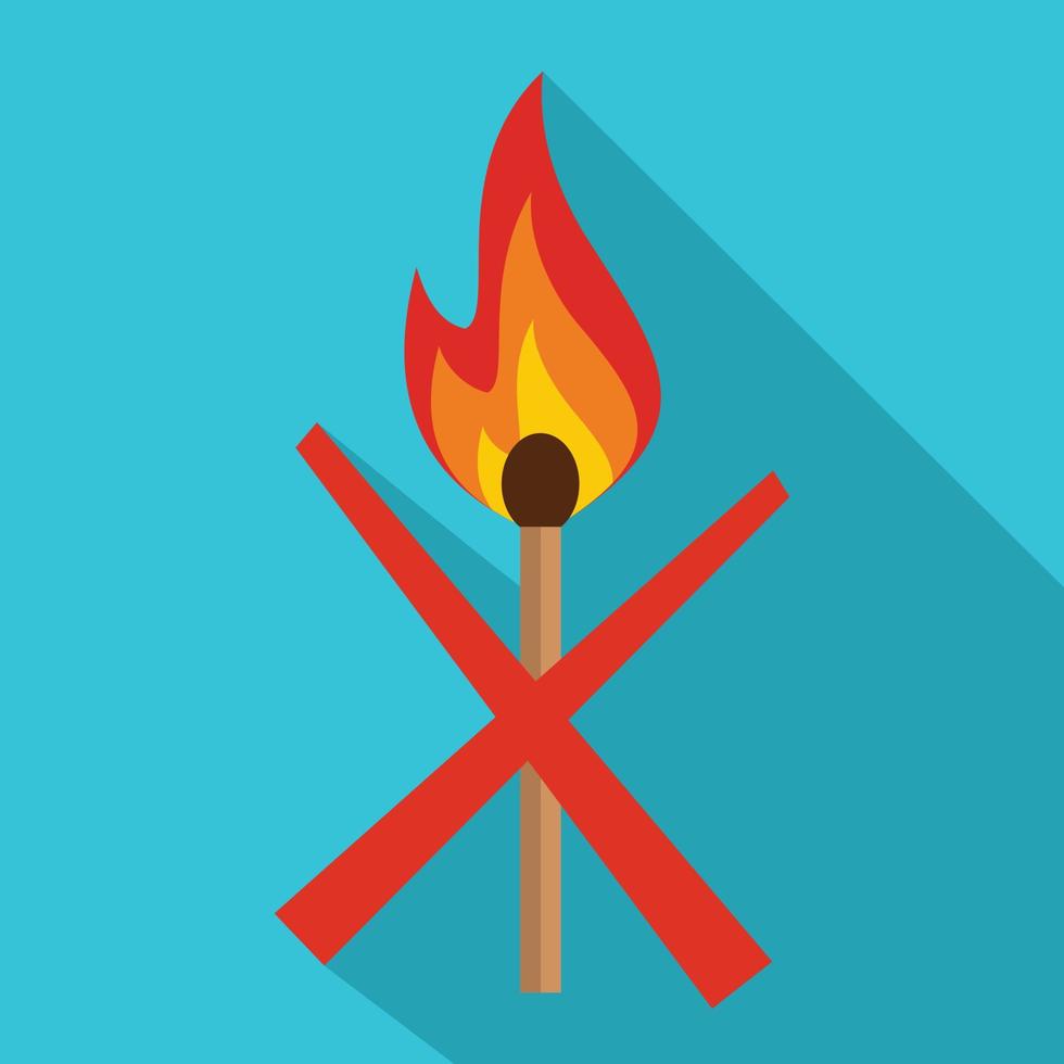 No fire icon, flat style vector