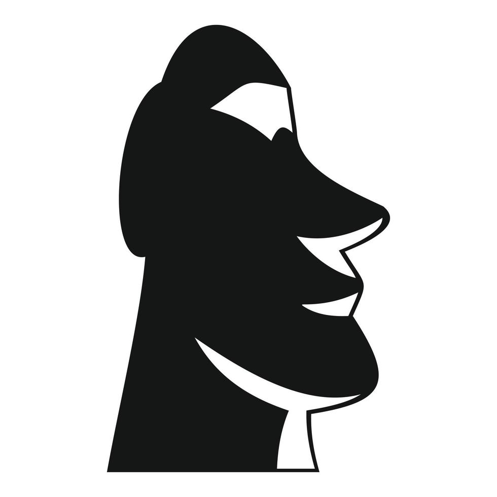 Culture moai head icon, simple style vector