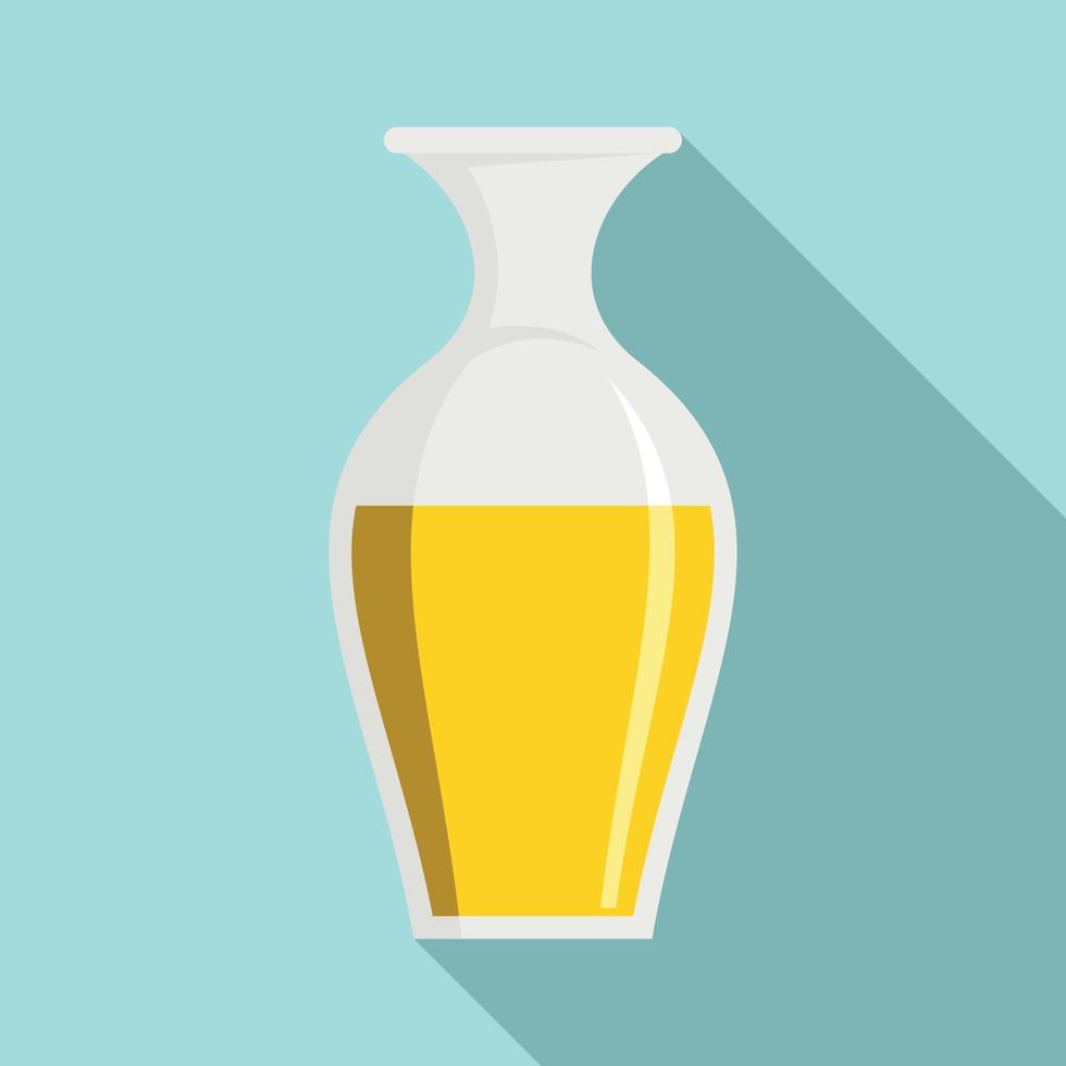 Sunflower oil jug icon, flat style vector