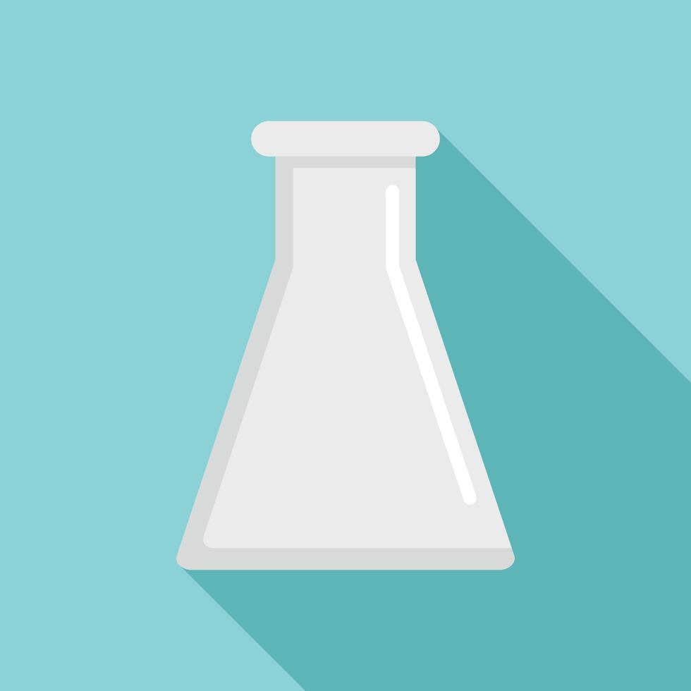 Glass flask icon, flat style vector