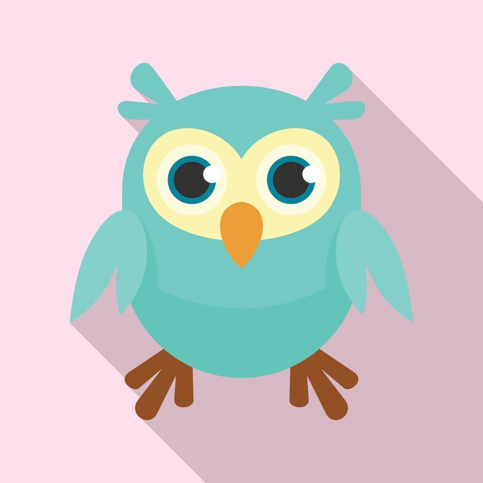 Adorable owl icon, flat style vector