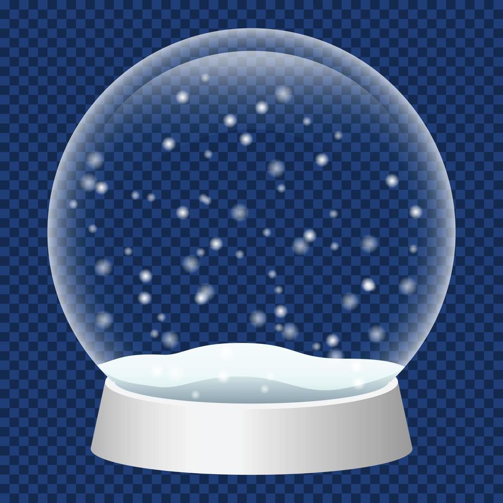 icono de bola de nieve de cristal, estilo realista vector